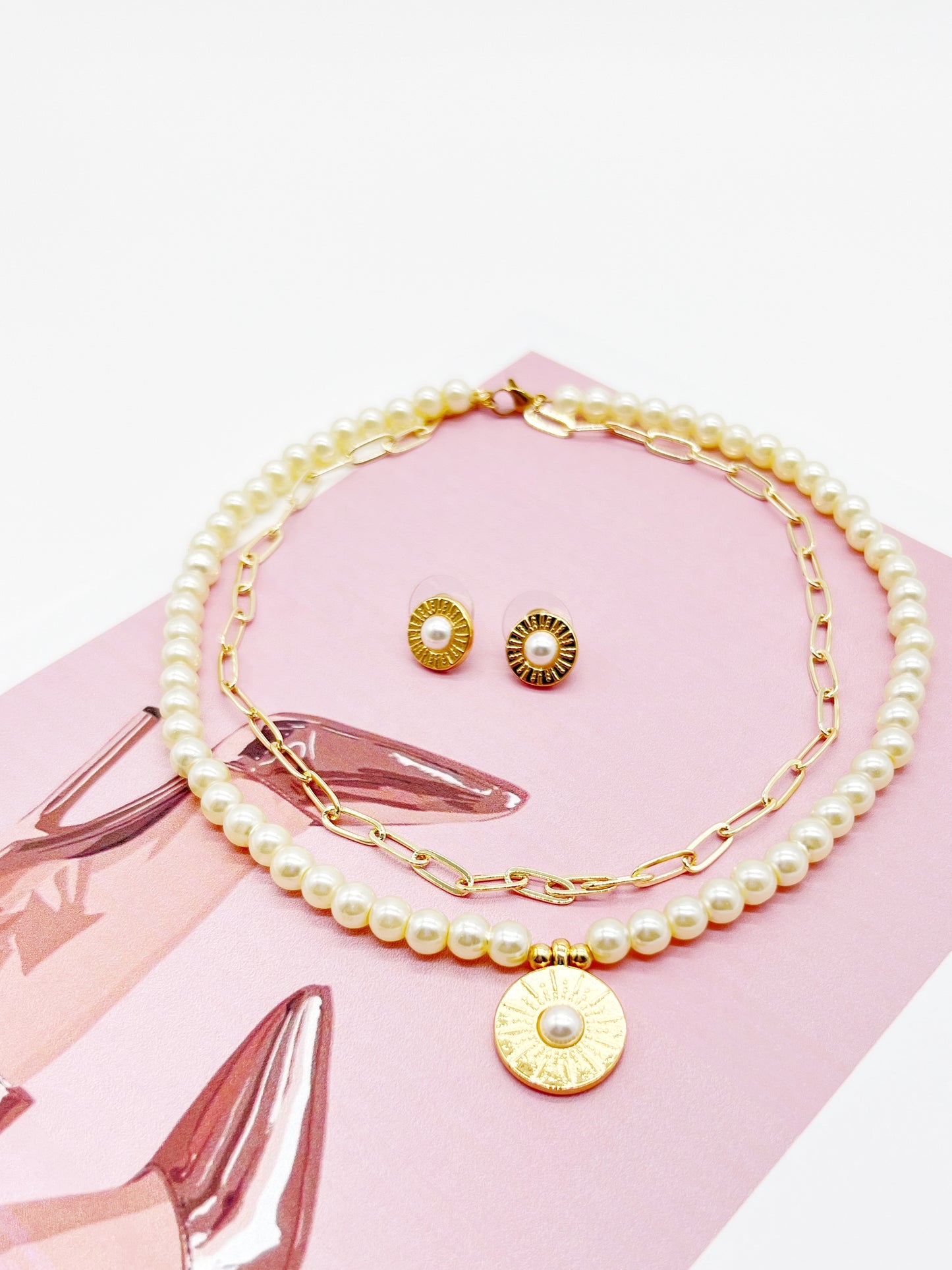 Pearl necklace set