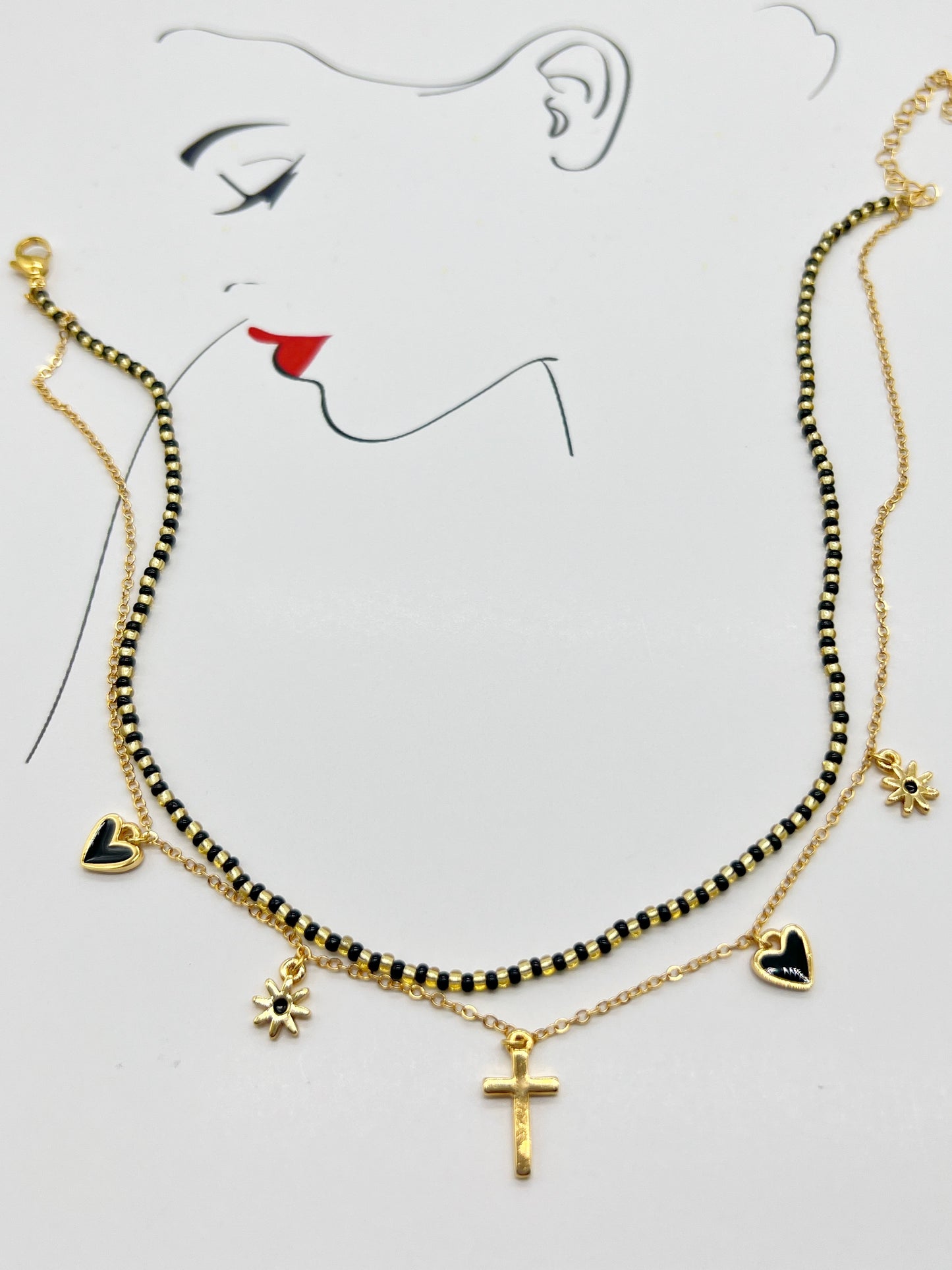 love love necklace black